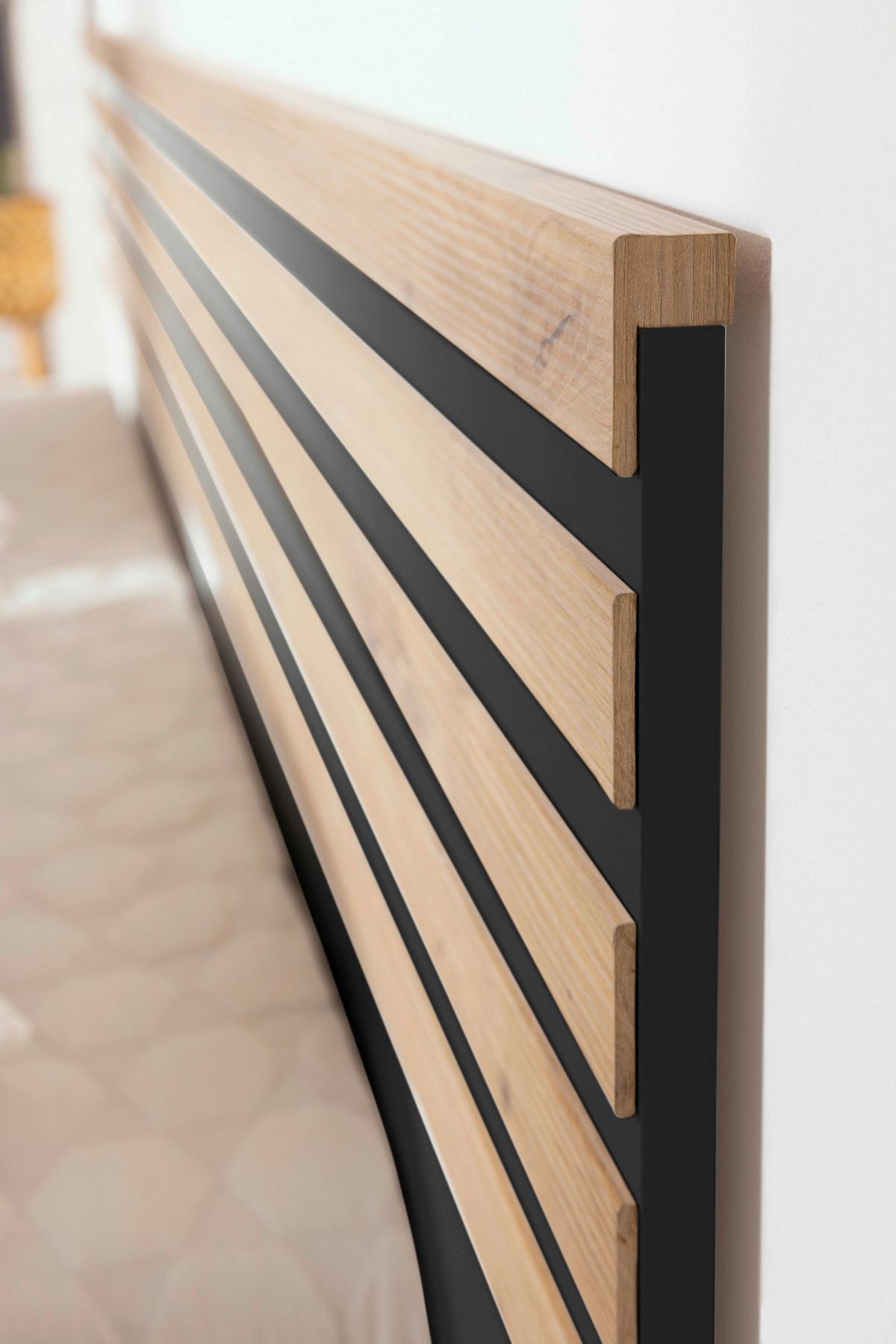 Bettanlage mit Nachtkästchen 180x200 cm Lamella Grau/Eiche - Eiche Artisan/Grau, MODERN, Holzwerkstoff (180/200cm) - Rauch Möbel