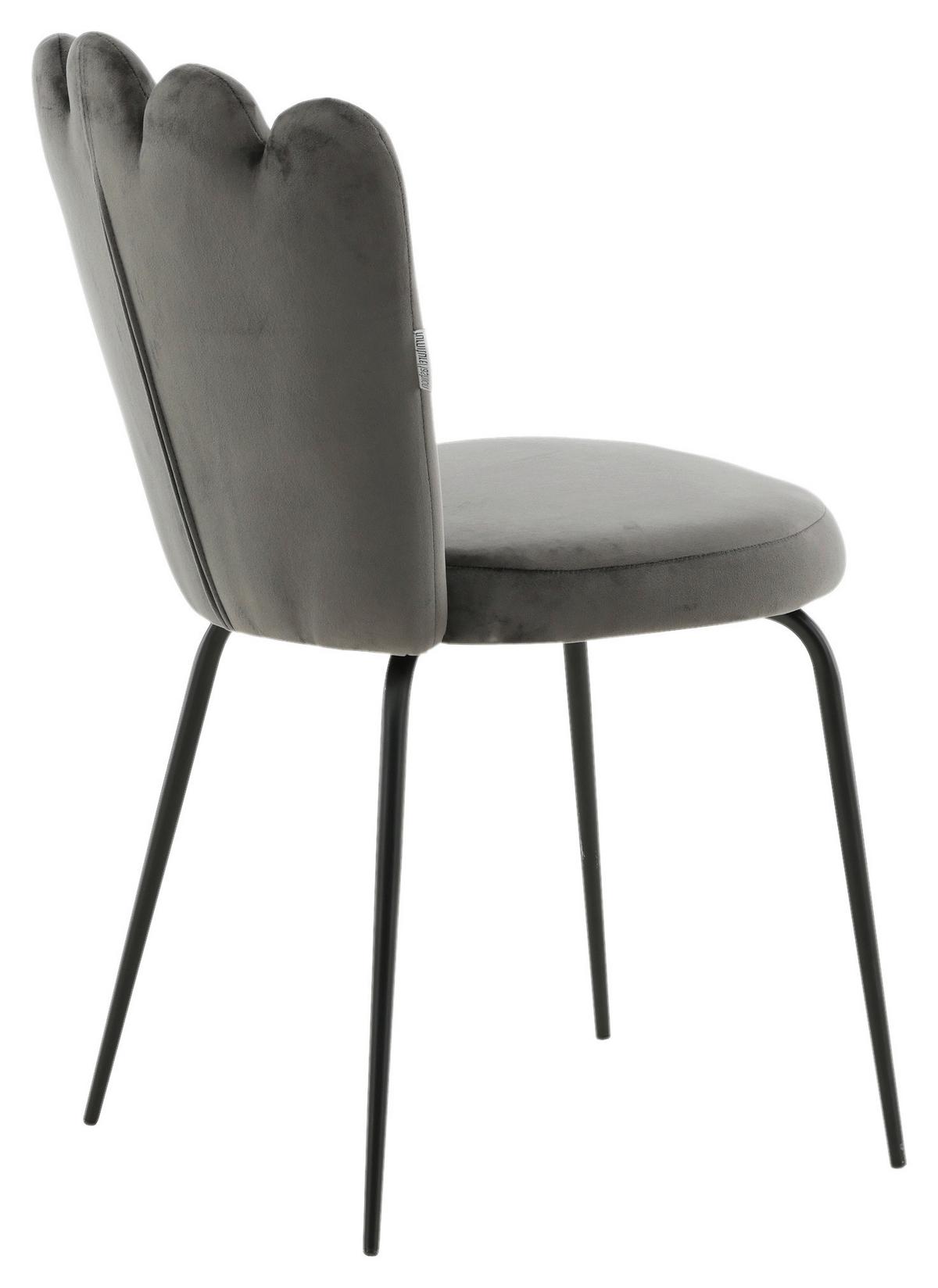 Stuhl-Set Limhamn - Schwarz/Grau, Design, Textil/Metall (44.5/82.5/54cm) - Livetastic