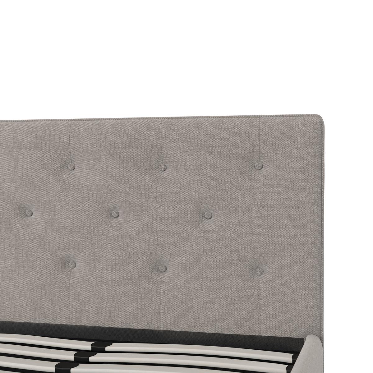 Manželská postel s roštem Julie, 180x200 cm, světle šedá - černá/světle šedá, Moderní, kov/dřevo (180/200cm) - Bessagi Home