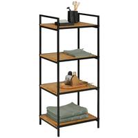 Regál Azra II prírodná/čierna - čierna/prírodná farba, Modern, kov/prírodné materiály (39/95/32,5cm) - Mömax