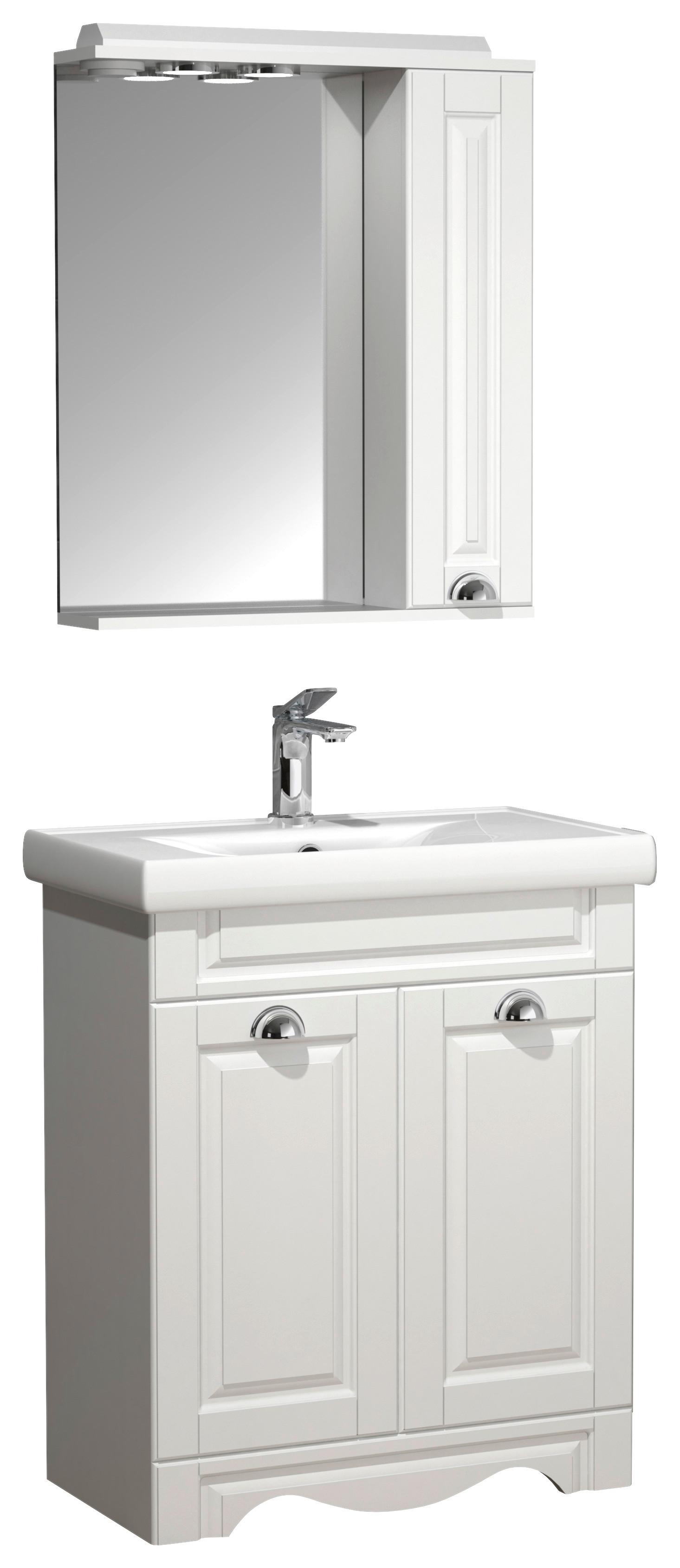 Badmöbel-Set 3-Tlg. Casalo L B: 61 cm Weiß Dekor