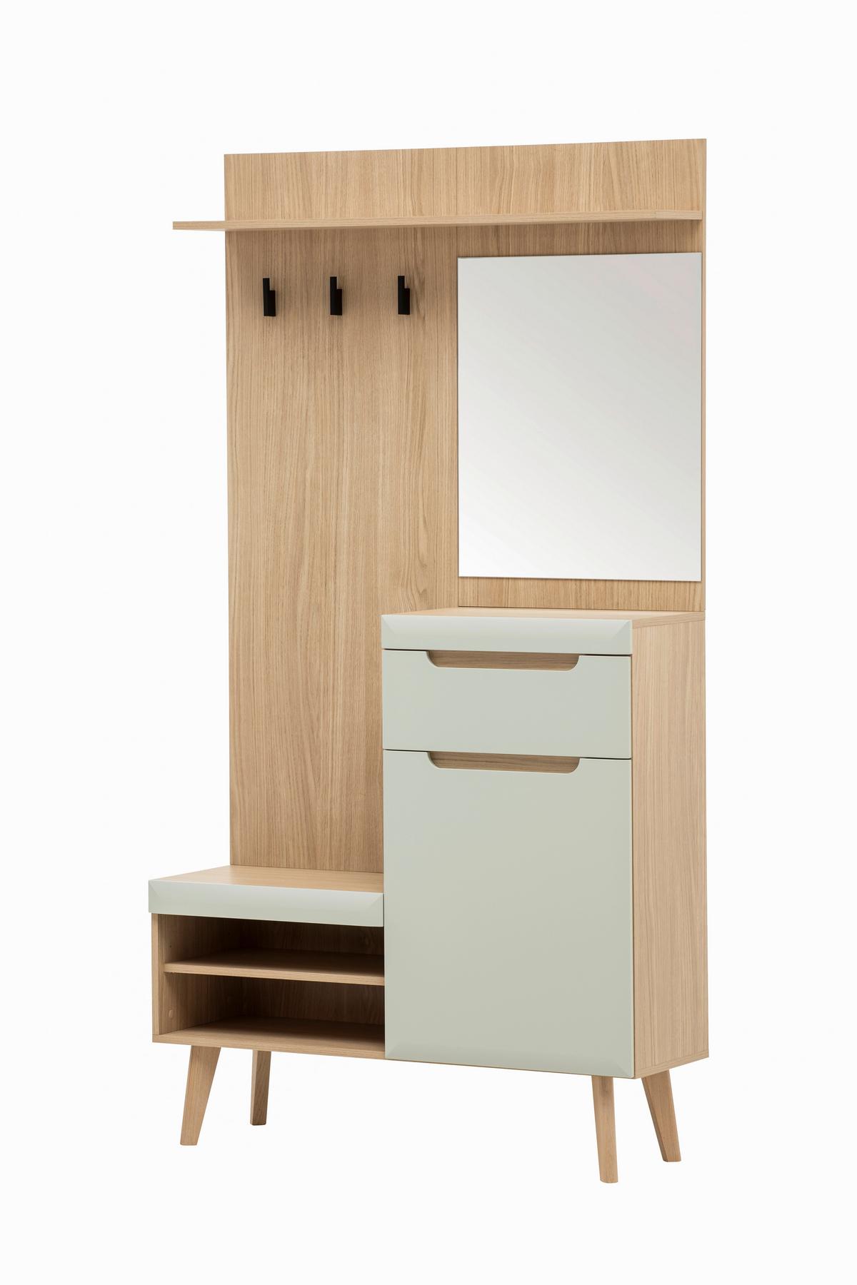 Garderobe Svante Torge Eichefarben B: 107 cm - Eichefarben, Design, Holzwerkstoff (107/197/34cm) - MID.YOU