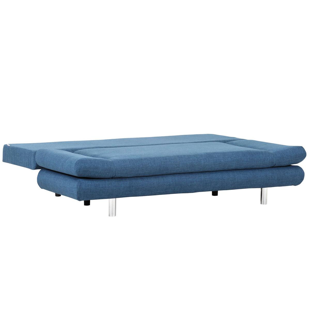 Schlafsofa Sorini, Blau B: 194 Cm - Chromfarben/Blau, Design, Textil (194/73/91cm) - MID.YOU