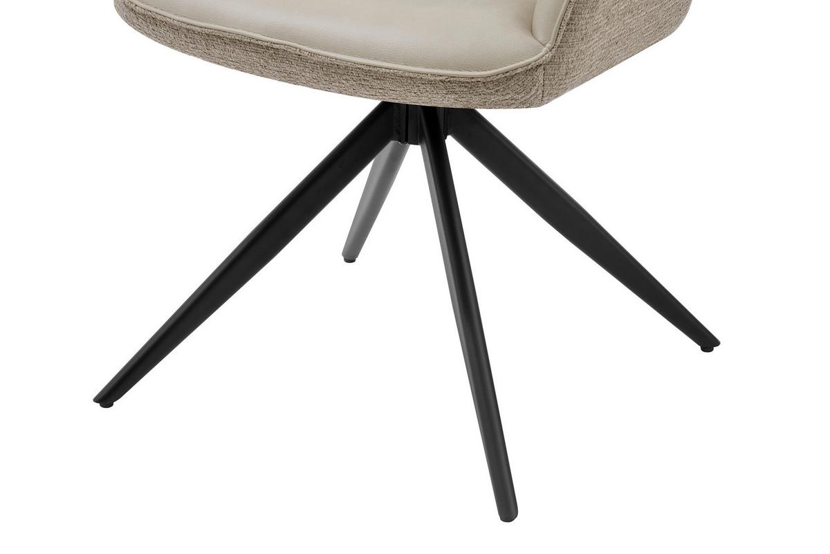 Armlehnstuhl Ion Schwarz/Taupe B: 58 cm - Taupe/Schwarz, MODERN, Holz/Textil (58/87/61,5cm) - Livetastic