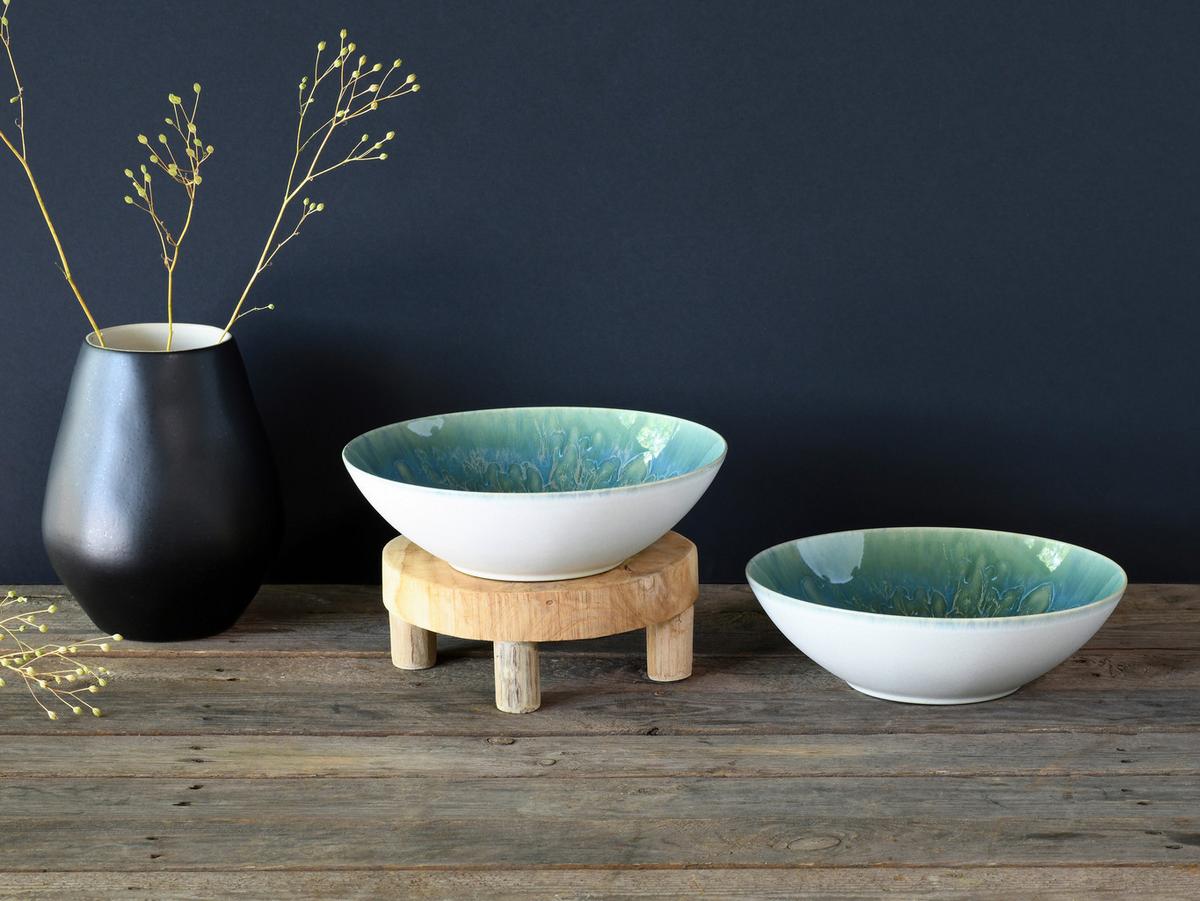 Salatschüsselset Steinzeug YUKi 2--Teilig.  ⌀: 24 cm - Blau/Grün, Basics, Keramik (24cm) - Creatable