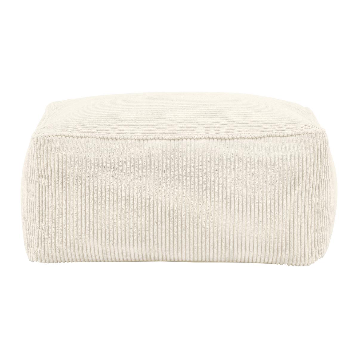 Taburet CAROLINE, bílý manšestr, max. 80 kg - bílá, Moderní, textil (80/38/50cm) - Mömax