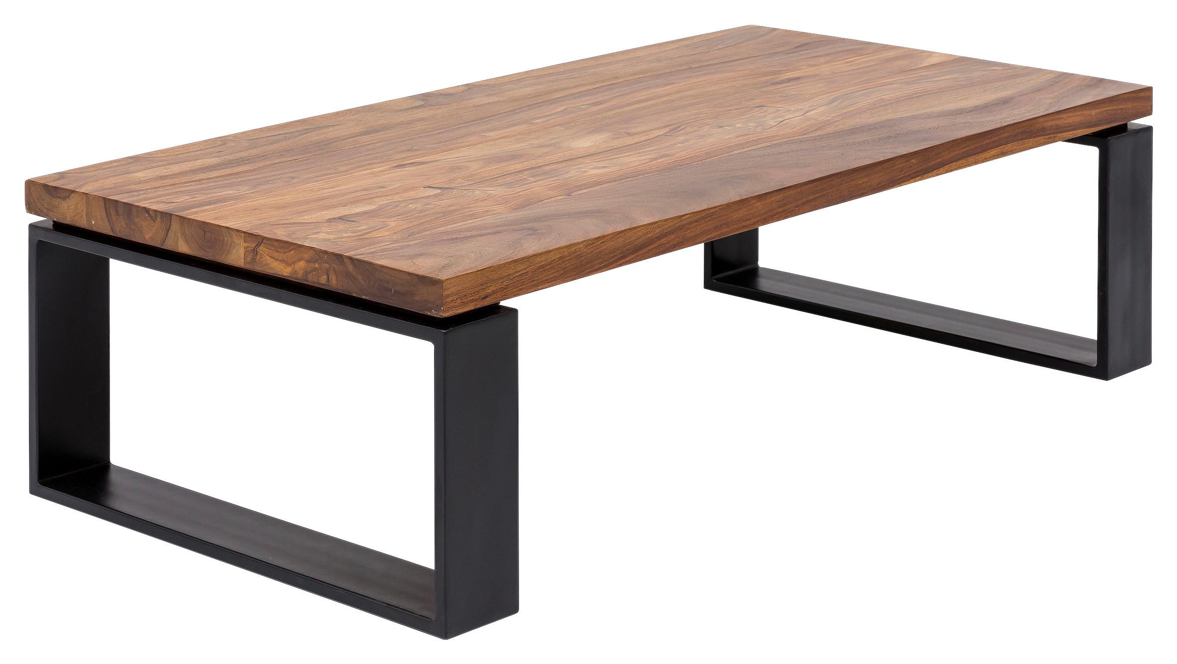 Couchtisch mit Holzplatte, Sheeham/Schwarz - Sheeshamfarben/Schwarz, Design, Holz/Metall (115/60/35cm) - MID.YOU