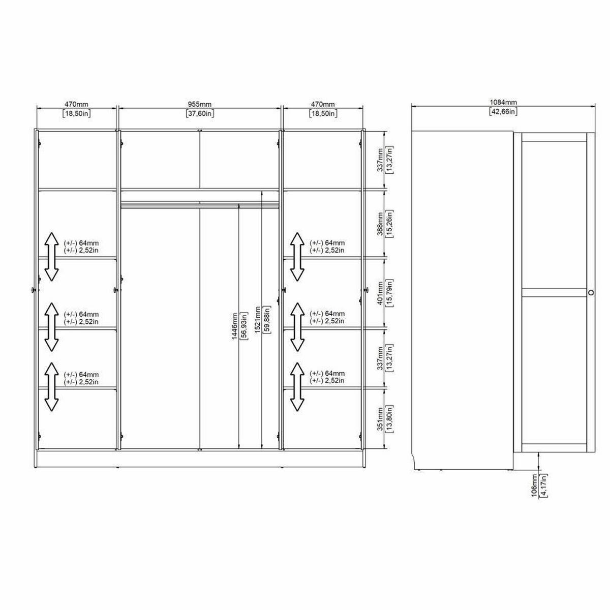 Ruhásszekrény Billund 195/200cm - Konventionell (195/200/62cm)