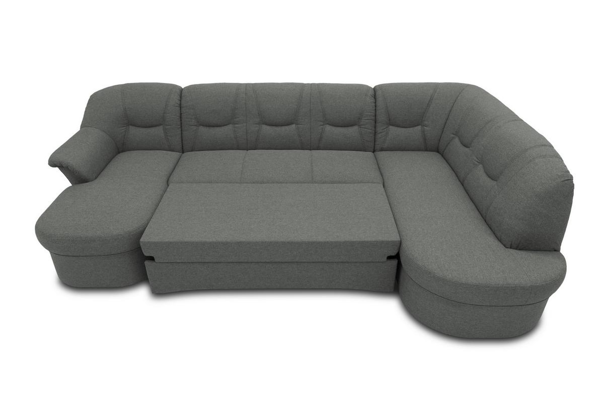 Wohnlandschaft Sarafina Dunkelgrau - Dunkelgrau/Schwarz, KONVENTIONELL, Textil (146/295/180cm) - MID.YOU