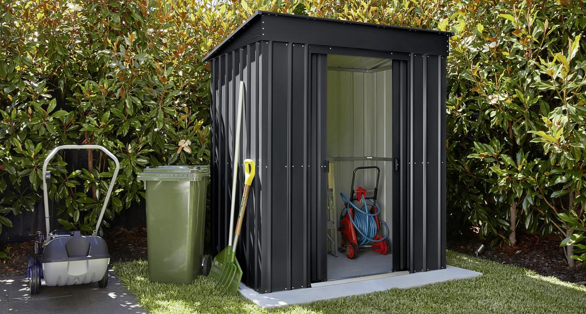 Gerätehaus Ohne Boden 180x199x124 - Schwarz, Basics, Metall (180/199/124cm)