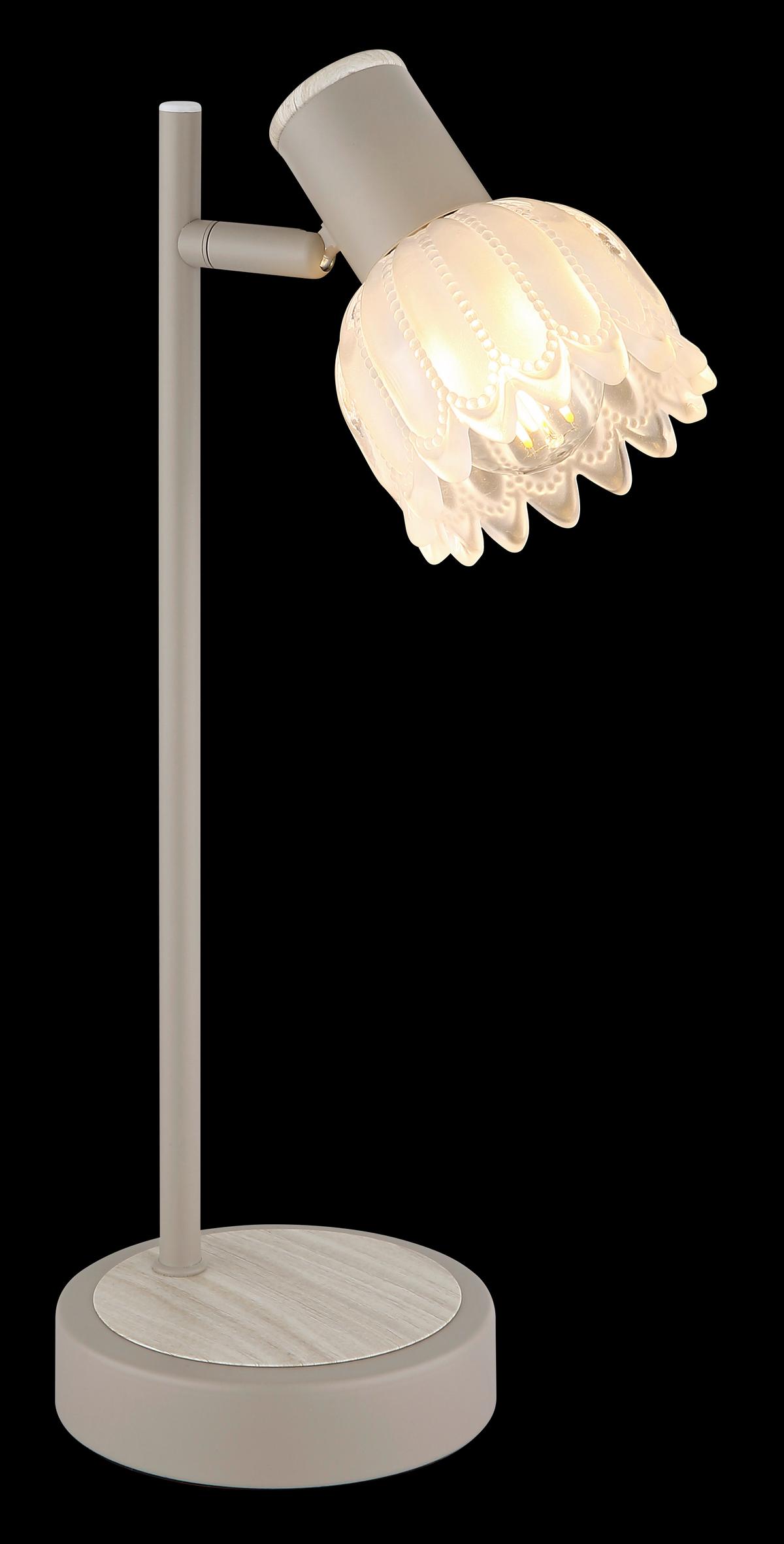 Tischleuchte Exkl. E14, 40w - Sandfarben/Schwarz, KONVENTIONELL, Glas/Kunststoff (17/12/35cm) - Globo