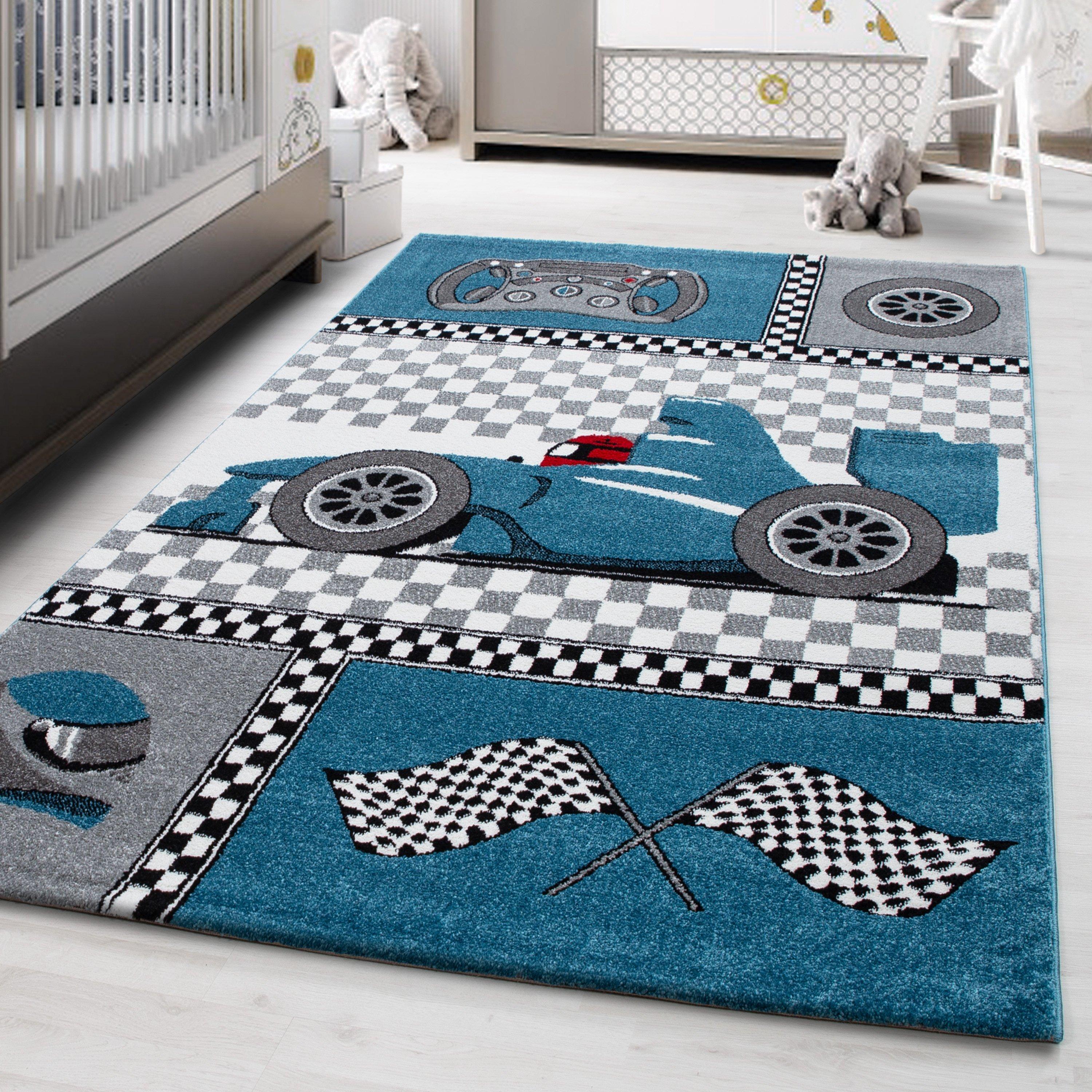 Kinderteppich Fahrzeug Blau Kids 120x170 cm - Blau, Trend, Textil (120/170cm)