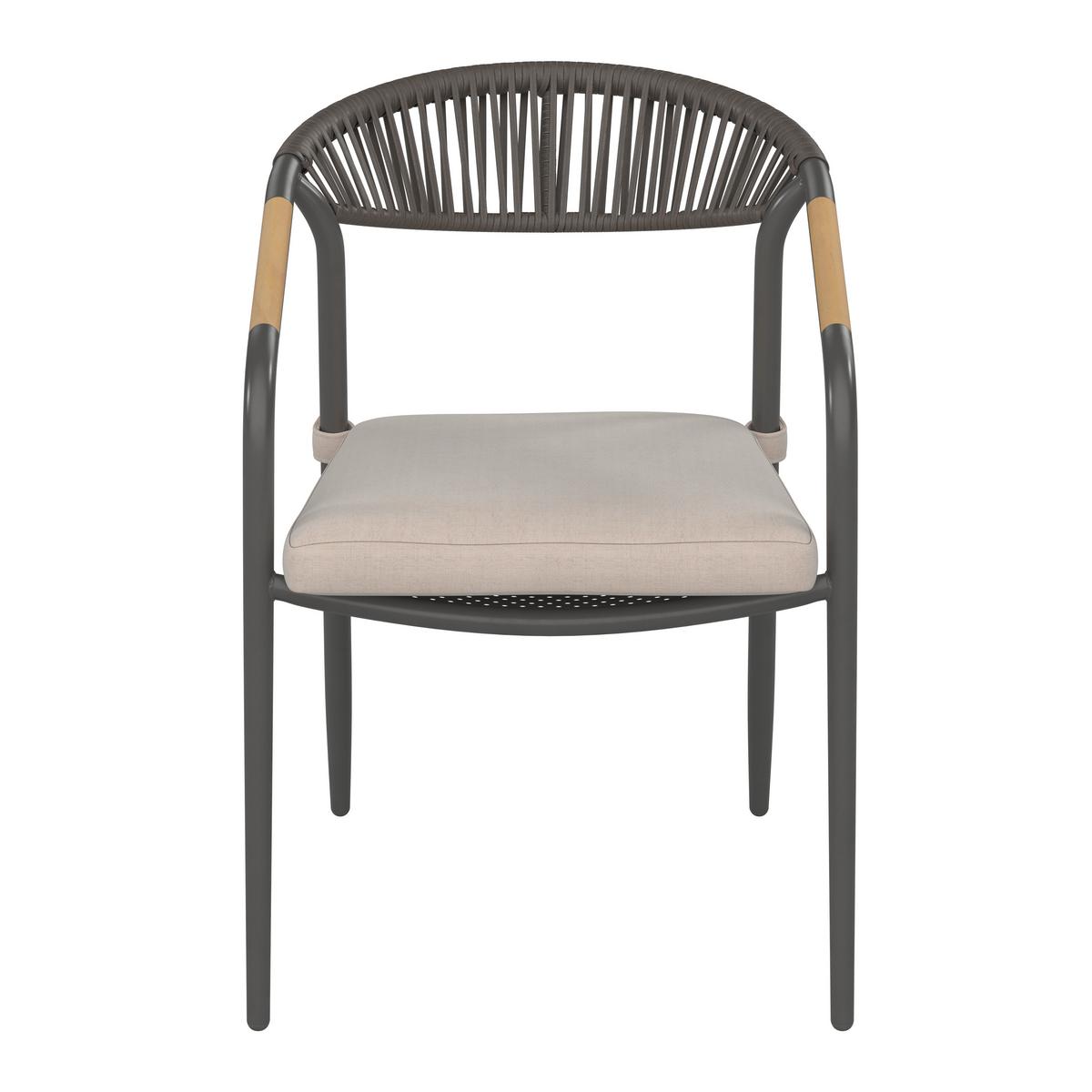 ZAHRADNÍ ŽIDLE MAXI - přírodní barvy/antracitová, Moderní, kov/dřevo (55/80/62cm) - Mömax