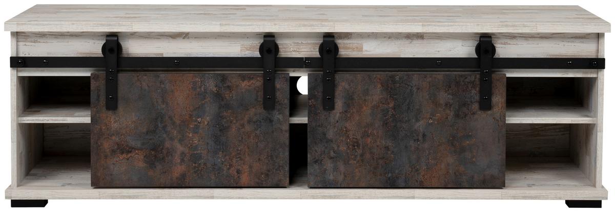 TV-Element Sevilla B: 160 cm Kiefer Dekor/Dunkelbraun - Schwarz, Basics, Holzwerkstoff (160/50/40cm) - MID.YOU