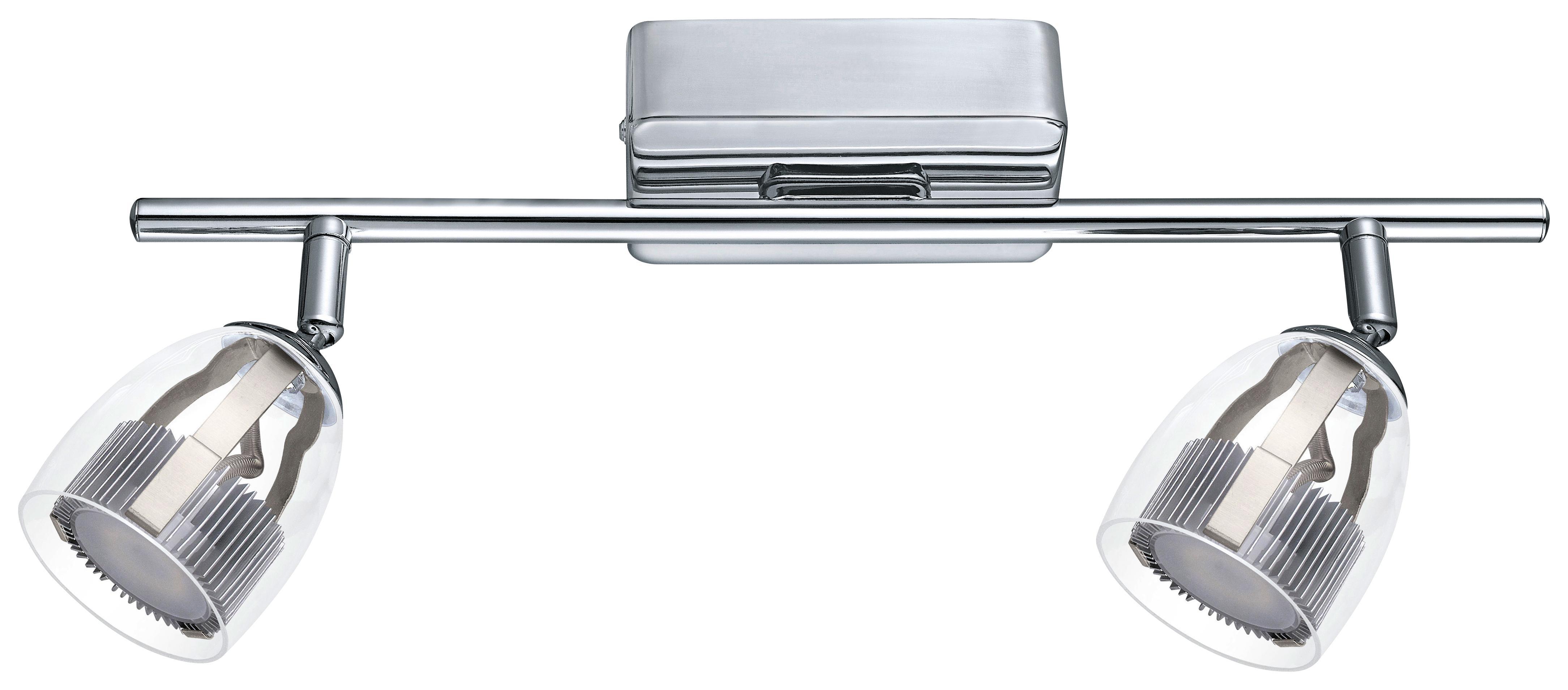 Spotleuchte Pecero - Chromfarben/Transparent, MODERN, Kunststoff/Metall (6,5/39cm)