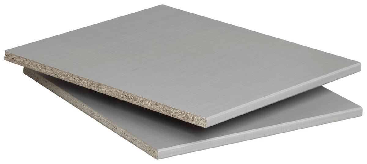 Einlegeböden 2er-set Für Schrank 43x1x50 Cm - Grau, MODERN, Holzwerkstoff (43/1/50cm) - MID.YOU