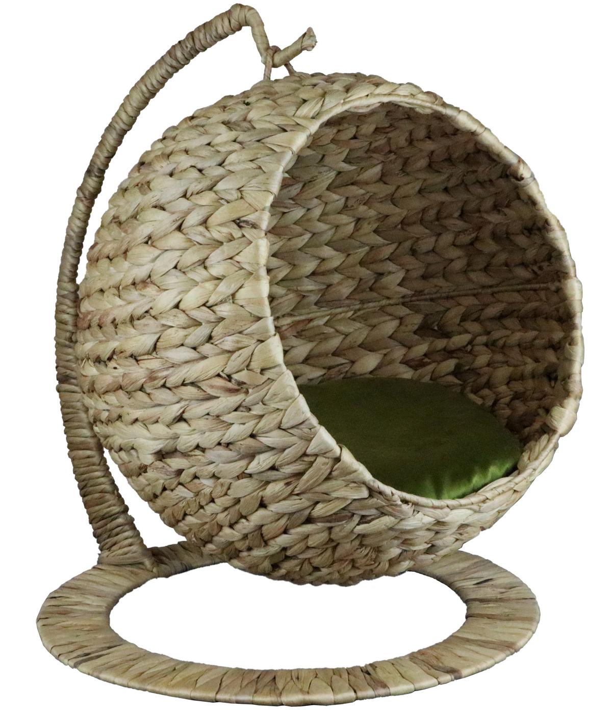 Katzen-Hängesessel Naturfarben/Olivgrün L: 40 cm - Naturfarben/Olivgrün, KONVENTIONELL, Naturmaterialien (40/43/47cm)