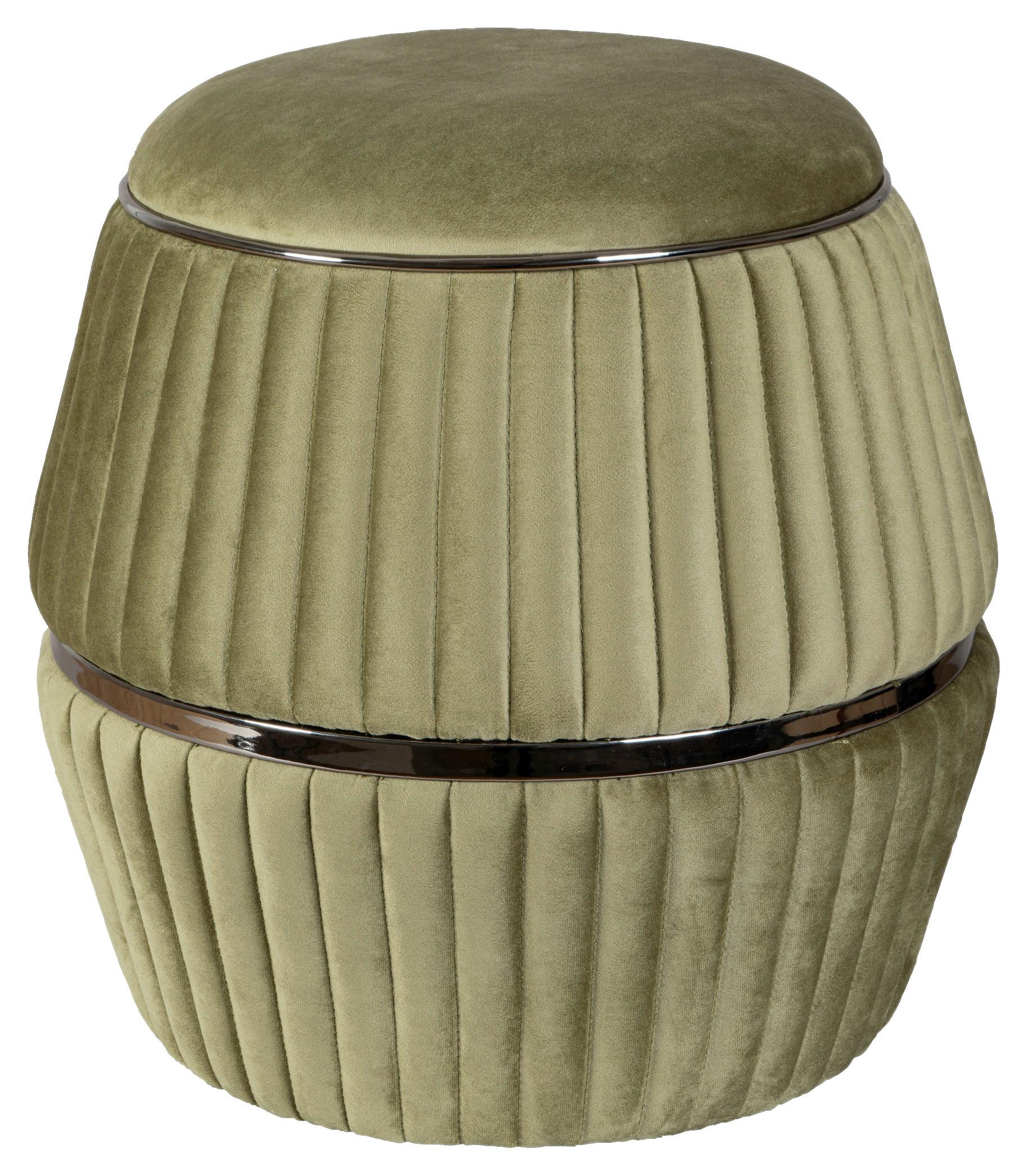 Hocker Doric 225 Grün D: 51,5 Cm - Graphitfarben/Grün, Design, Textil (51,5/53cm) - Kayoom