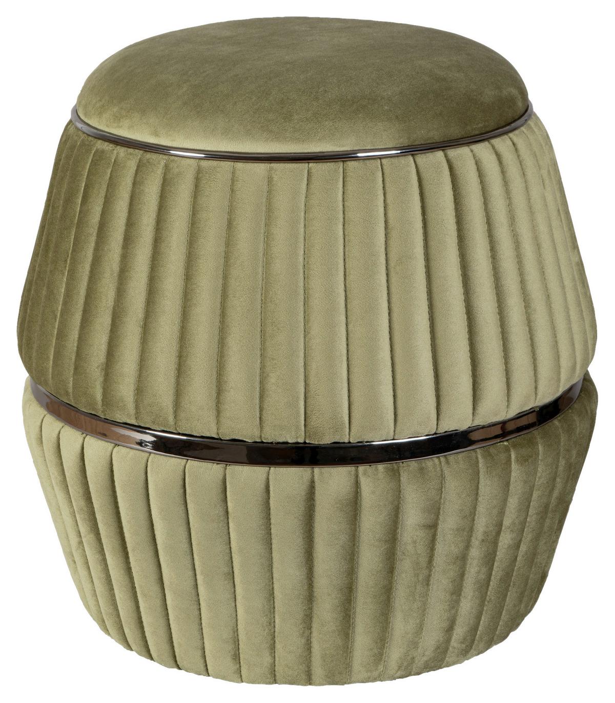 Hocker Doric 225 Grün D: 51,5 cm - Graphitfarben/Grün, Design, Textil (51,5/53cm) - Kayoom