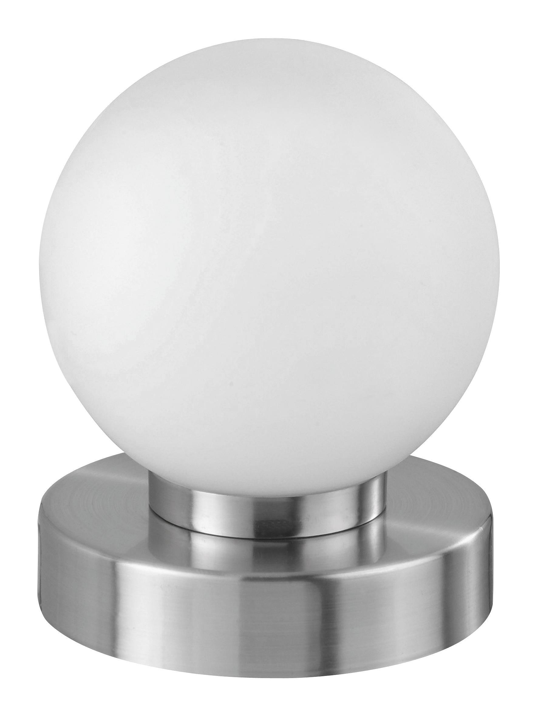 Asztali Lámpa Jolanda - Nikkel/Fehér, konvencionális, Üveg/Fém (12/14,8cm) - Ombra