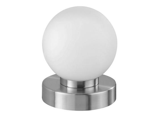 Tischleuchte Jolanda - Weiß/Nickelfarben, KONVENTIONELL, Glas/Metall (12/14,8cm) - Ombra Tischleuchte Jolanda - Weiß/Nickelfarben, KONVENTIONELL, Glas/Metall (12/14,8cm) - Ombra