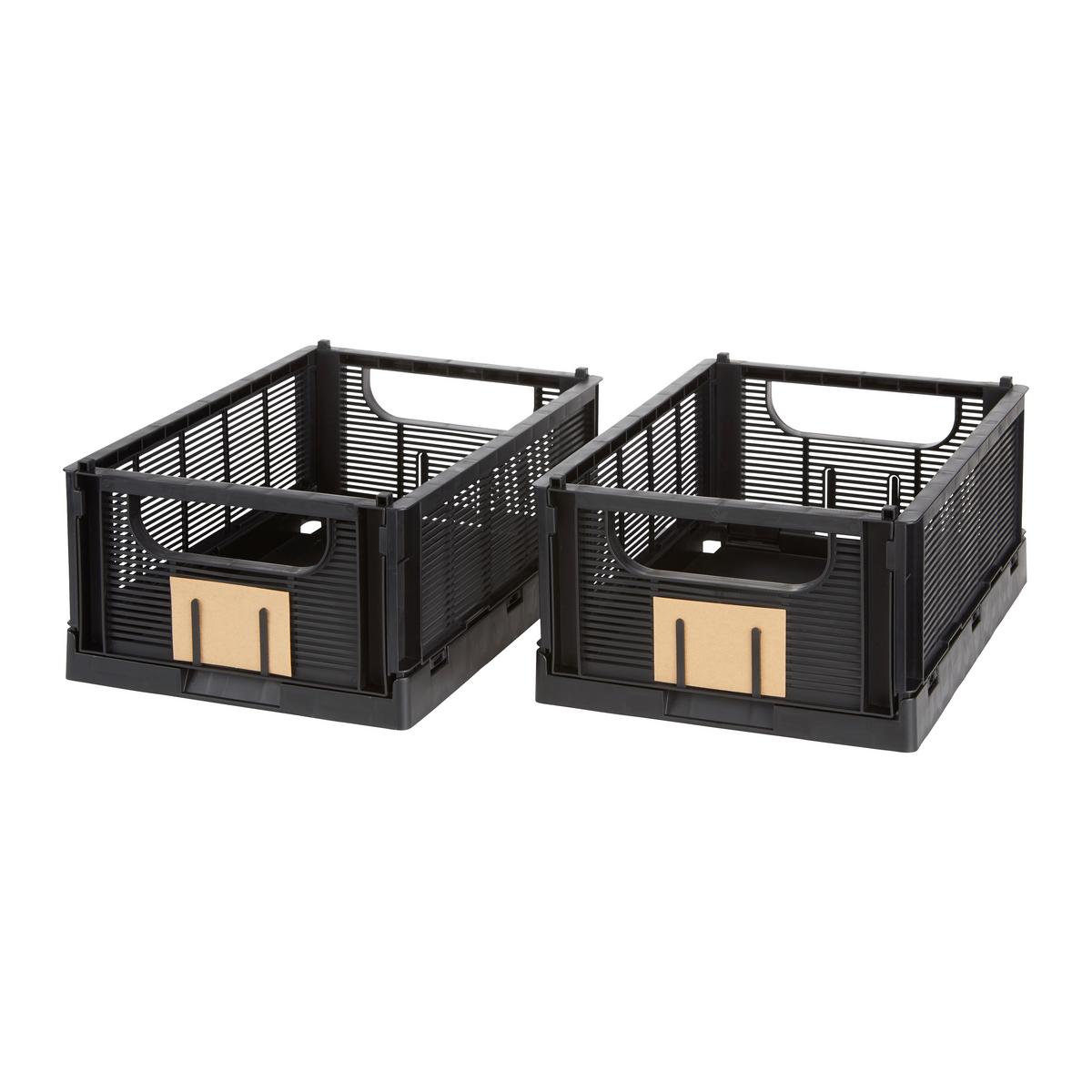 Skládací box KNUT - M- - černá, Moderní, plast (33/24,5/15cm) - Mömax