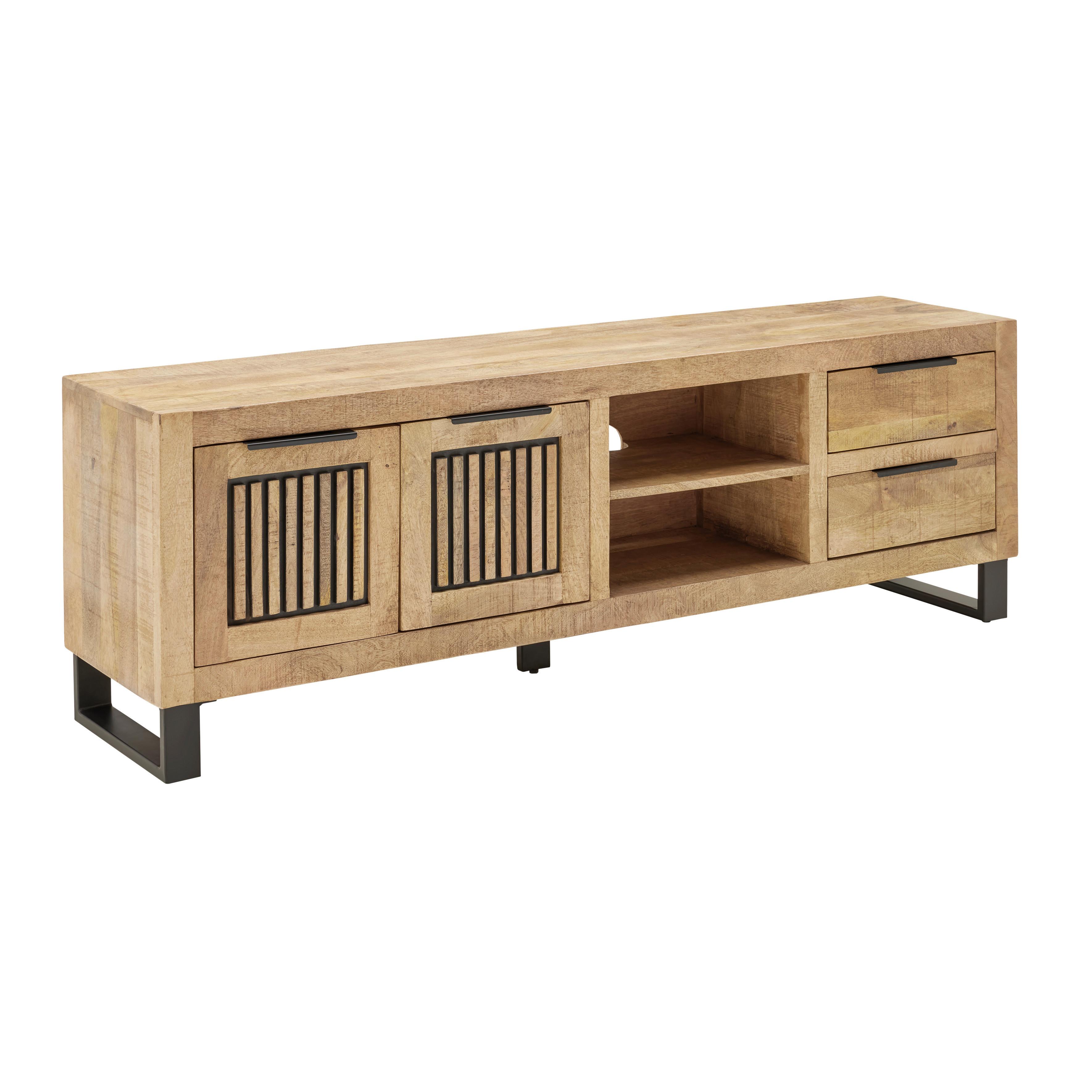 TV-diel Everest EVEREST -EXKLUSIV- - čierna/prírodná farba, Natur, kov/drevo (175/57/40cm)