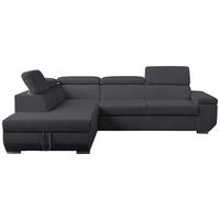 Ecksofa Lars I Cord Anthrazit, Lf: 123x193cm - Chromfarben/Anthrazit, Design, Textil (215/264cm) - Livetastic