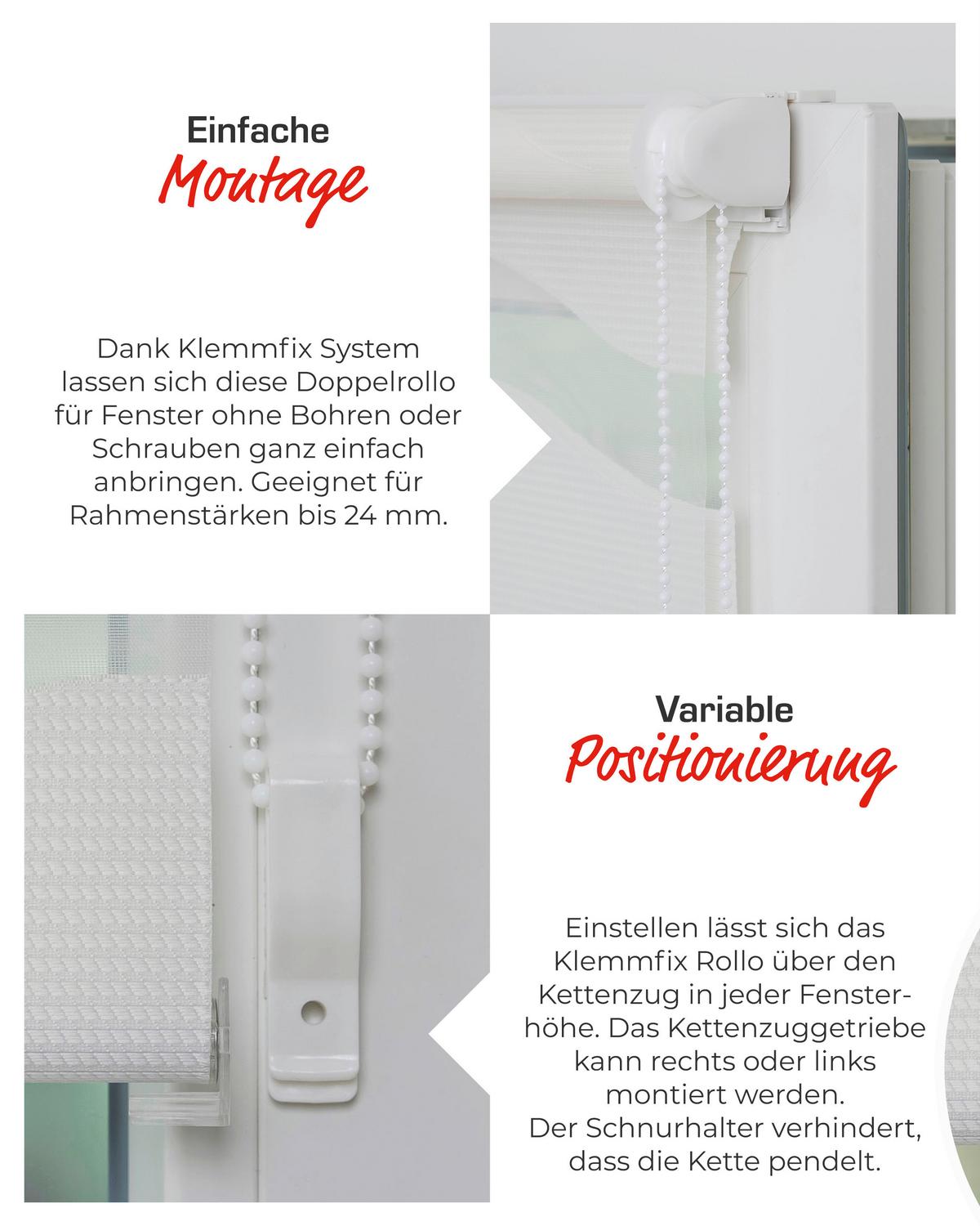 DOPPELROLLO Weiß 95x150 cm - Weiß, Basics, Textil (95/150cm) - Schwöller