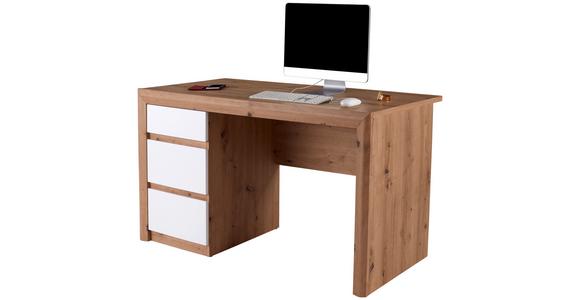 Schreibtisch mit Stauraum B 152cm H 78cm Kashmir New - Eichefarben/Weiß, MODERN, Holzwerkstoff (152/78/60cm) - James Wood