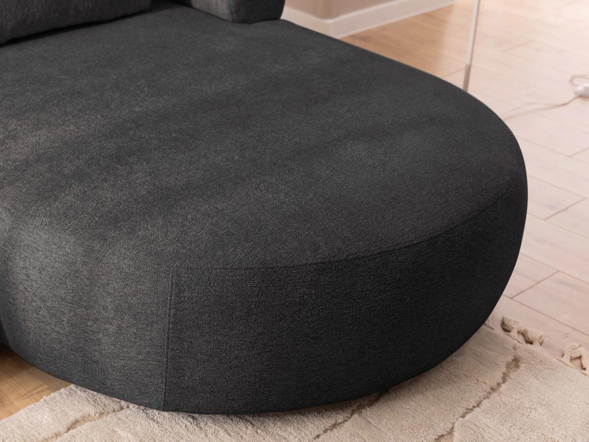 Ecksofa Ferro Schwarz S: 256x156 cm - Schwarz, Design, Textil (256/156cm) - Livetastic