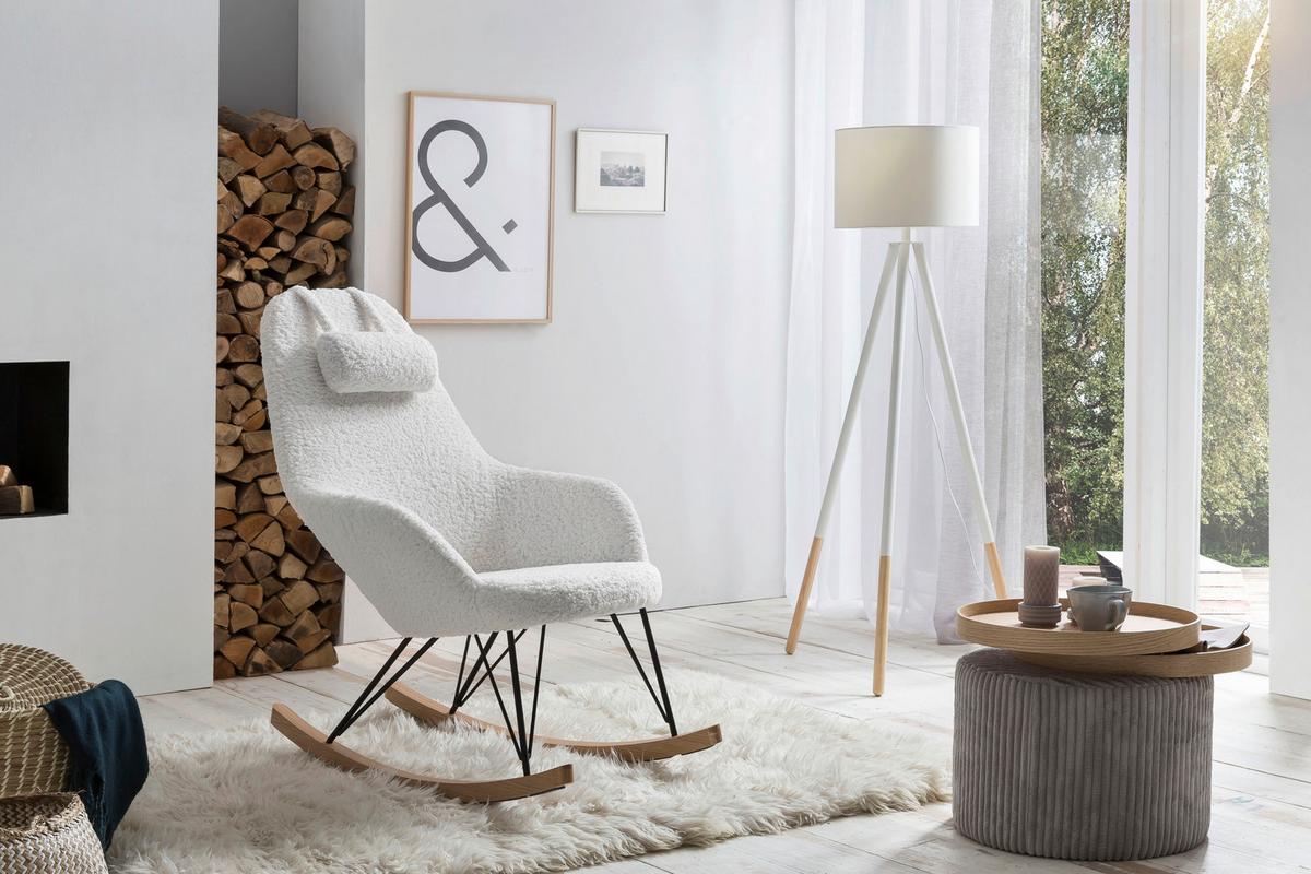 Odkládací stolek světle šedá - světle šedá, Design, kompozitní dřevo/textil (50/50/45cm) - Livetastic