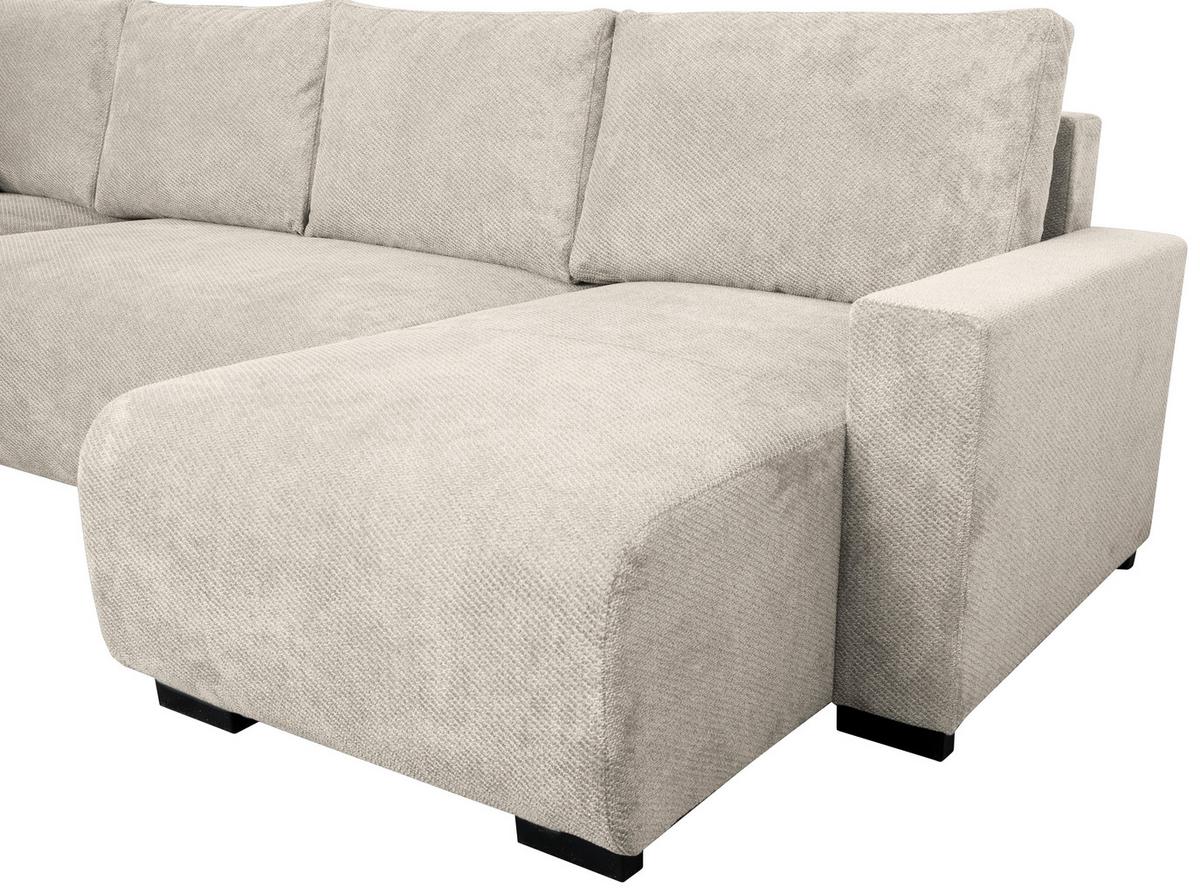 Wohnlandschaft Veronice Creme B: 313 cm - Blau/Creme, Trend, Textil (171/313/141cm)