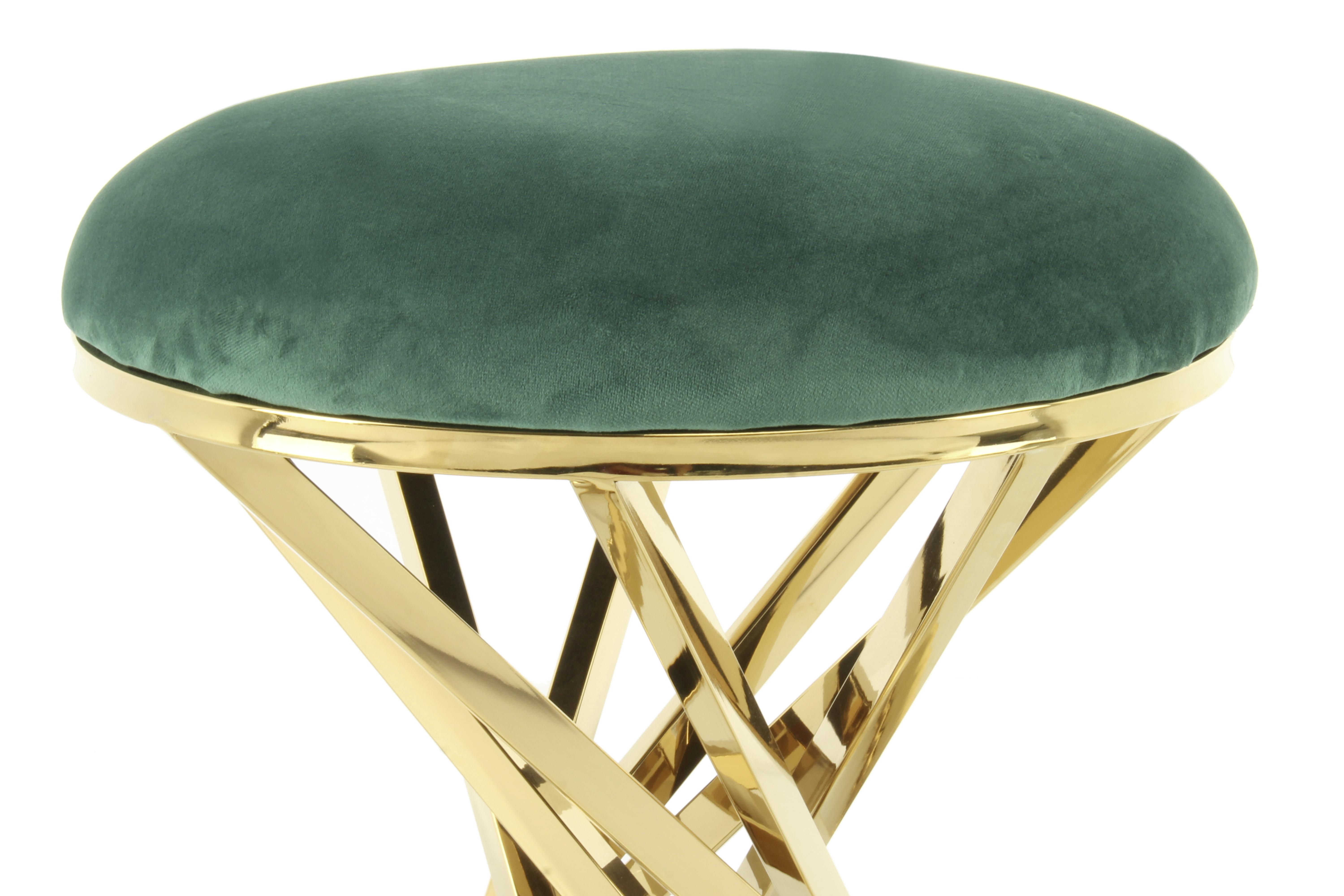 Runder Hocker mit gedrehter Säule