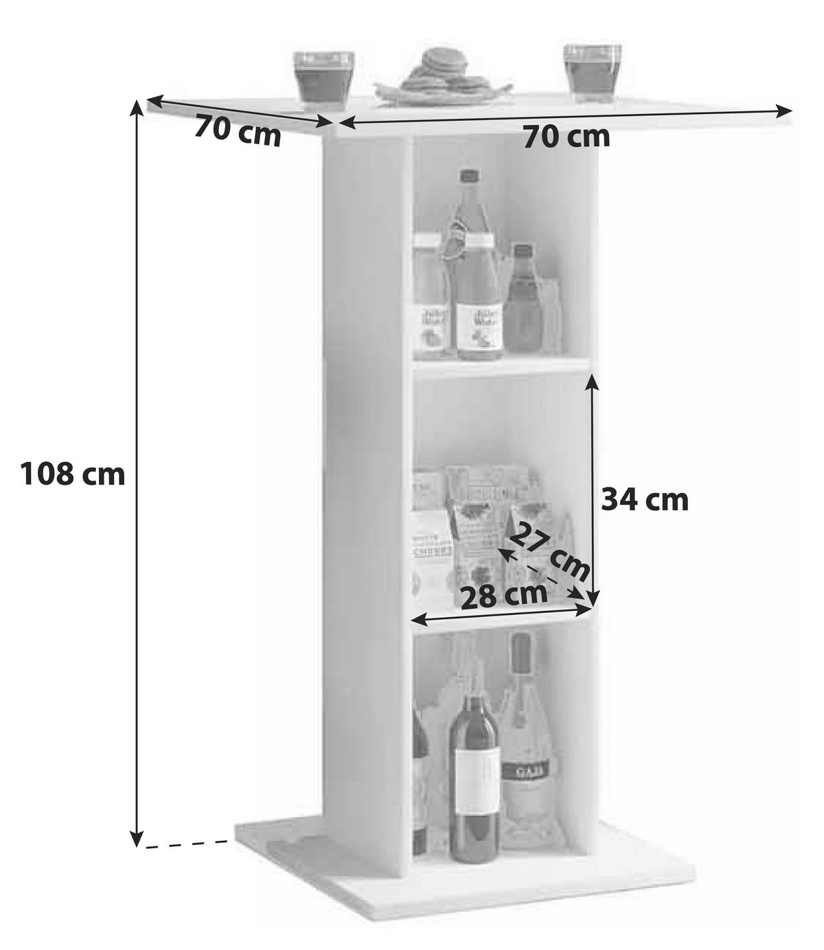 Stehpult Bofus B: 70cm Schwarz - Schwarz, Basics, Holzwerkstoff (70/70/108cm) - MID.YOU