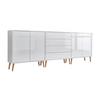 Sideboard Mailand 5 B: 237 Cm Weiß - Weiß Hochglanz/Eiche Artisan, MODERN, Holzwerkstoff (237/86/33cm) - MID.YOU
