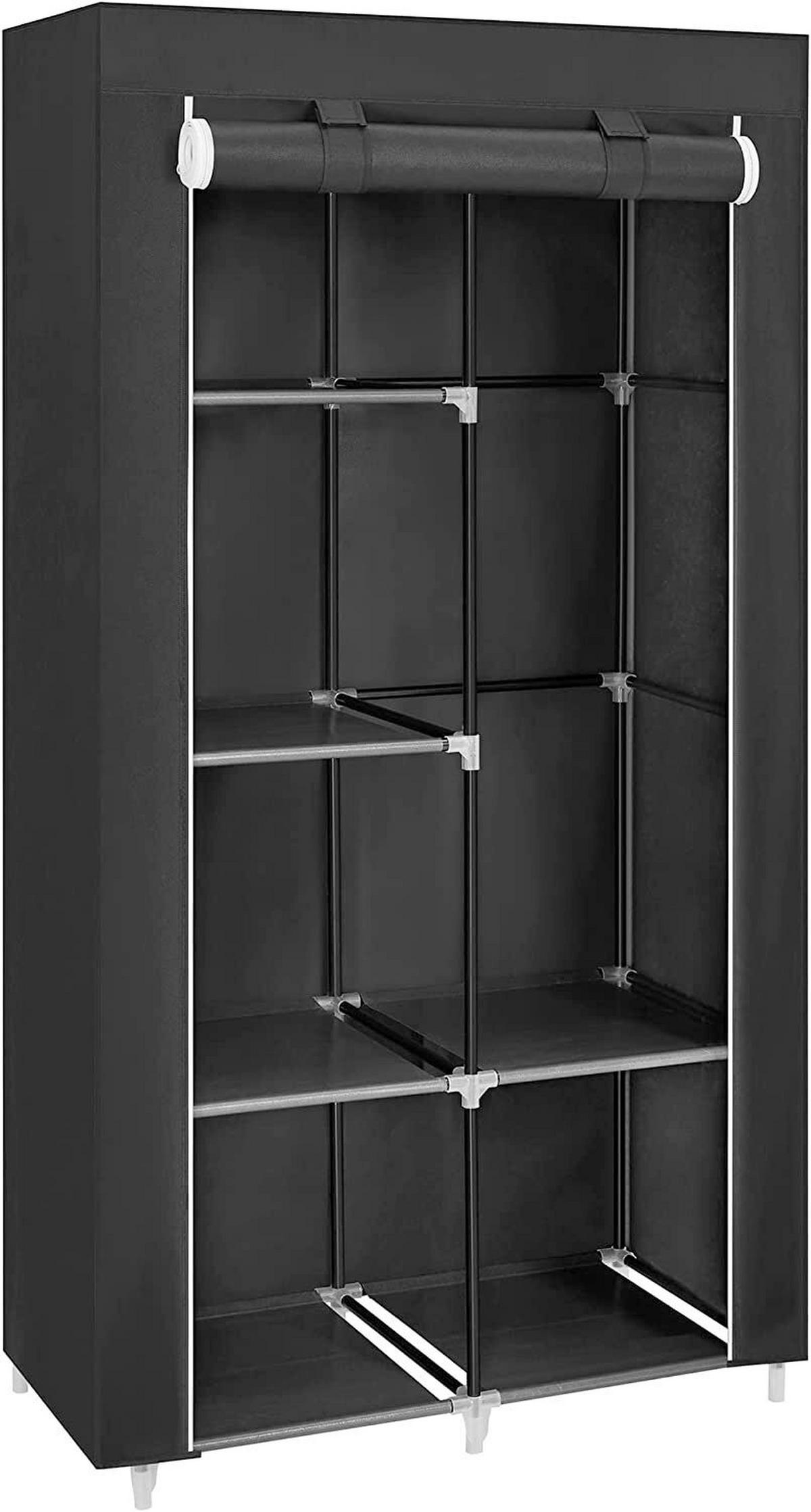 Látková skříň š. 88 cm, černá - černá, Trend, kov/textil (88/168/45cm) - Boxxx