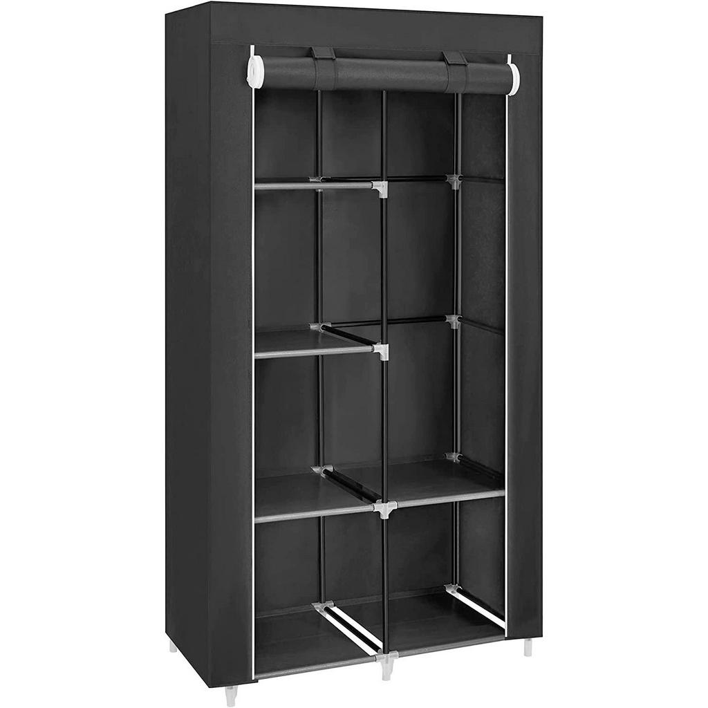 Stoffschrank B: 88 cm Schwarz