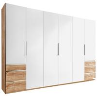 Drehtürenschrank Mit Schubladen 300cm Level 36a, Weiß/eiche - Eichefarben/Weiß, MODERN, Holzwerkstoff (300/216/58cm) - MID.YOU