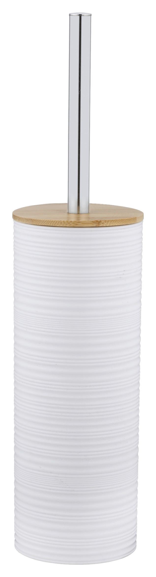 Wc-bürstengarnitur Lyon Weiß B: 9,3 Cm - Weiß, Trend, Naturmaterialien/Kunststoff (9,3/38,5/9,3cm)