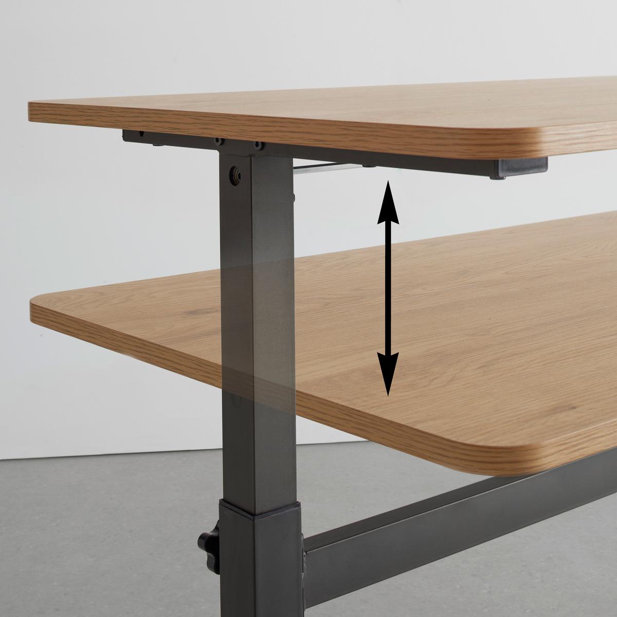 Písaci stôl CARMELO I - čierna/farba duba, Modern, kov/kompozitné drevo (140/70-117/60cm) - Mömax