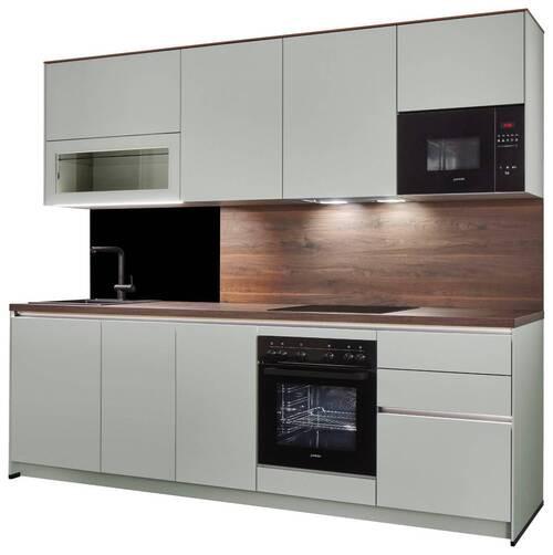 Küchenblock Sidney - Walnussfarben/Grau, Basics, Holzwerkstoff (272cm) - Vertico