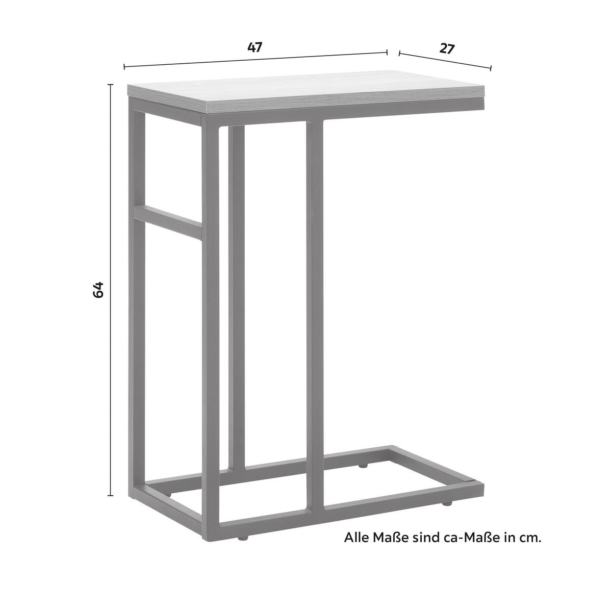 Odkládací stolek GIORGIA barvy dubu - černá/barvy dubu, Moderní, kov/kompozitní dřevo (47/27/64cm) - P & B
