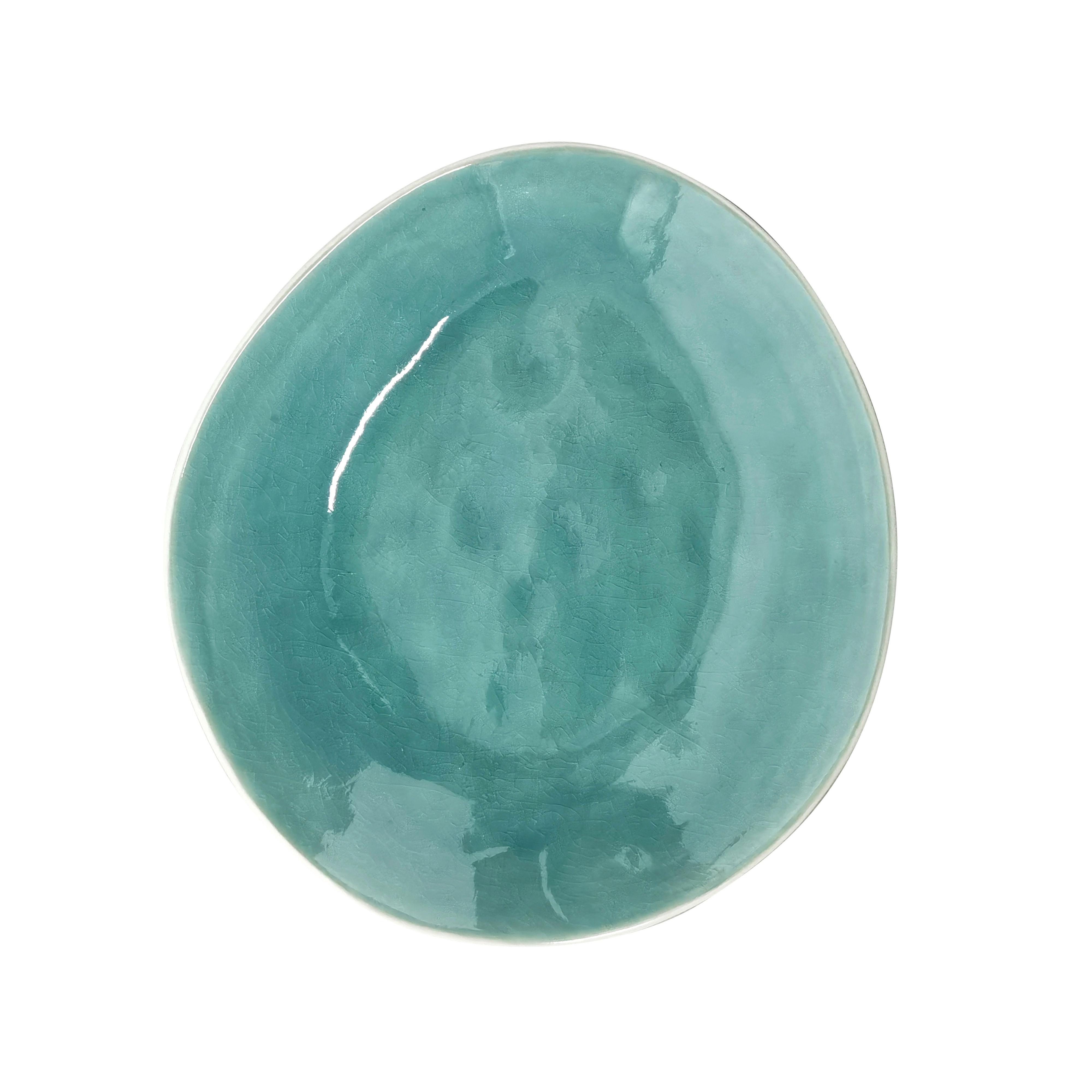 Dessertteller Steinzeug Blau Abstrakt Eugenia ca. 20 cm - Blau, KONVENTIONELL, Keramik (20cm) - James Wood