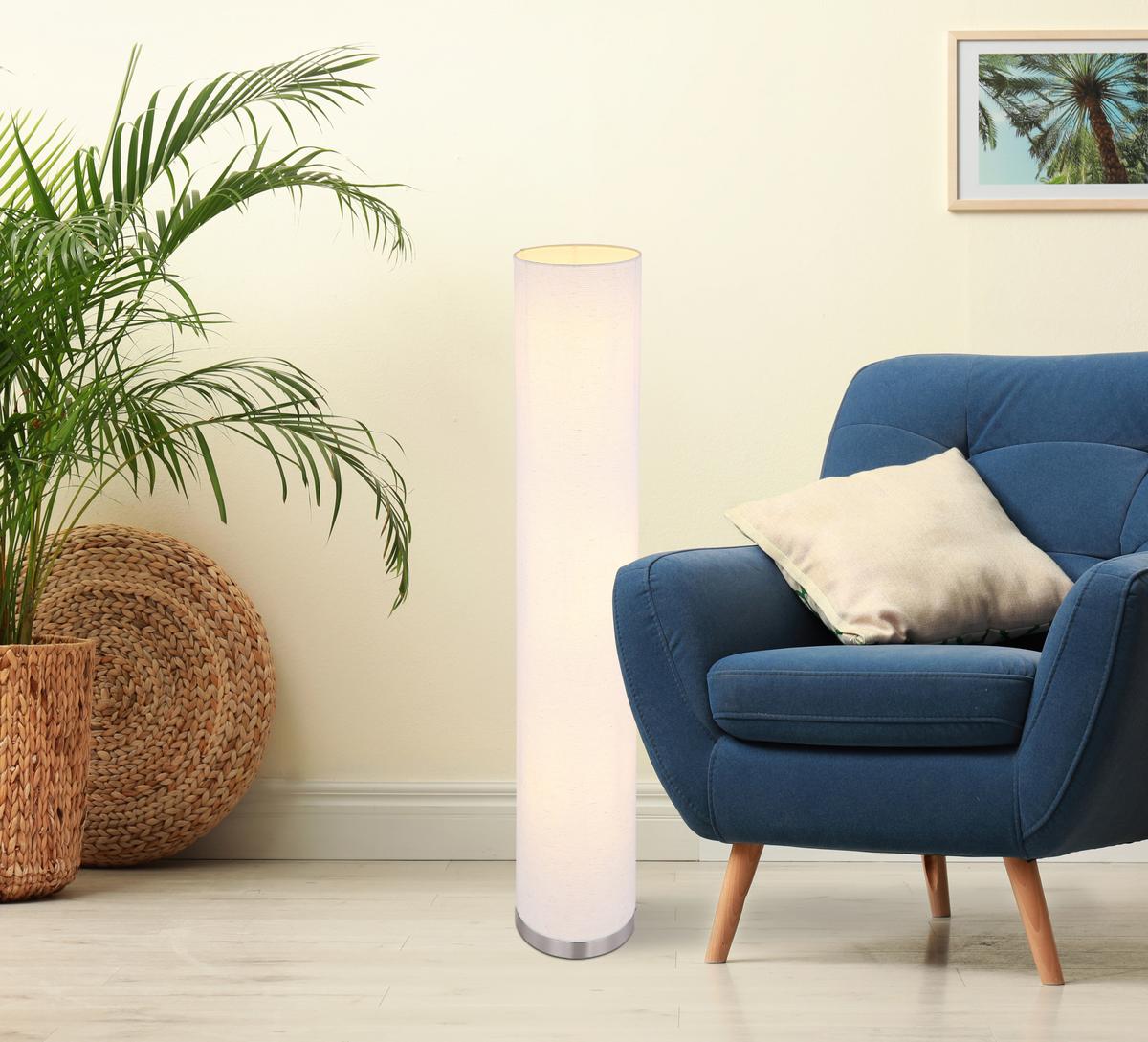 Stehlampe Sandfarben mit Schalter, Länglich - Sandfarben, Basics, Textil/Metall (19/110cm) - Globo