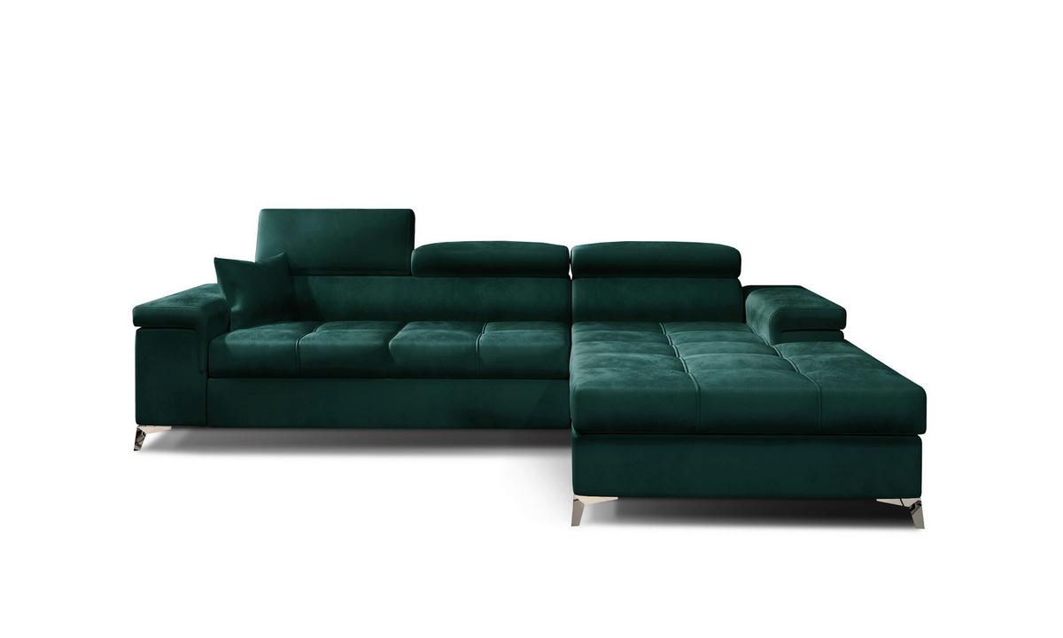 Ecksofa Ricardo Grün S: 281x205 cm - Silberfarben/Grün, Design, Textil (281/205cm) - MID.YOU