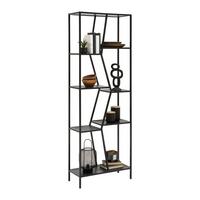 Regál AMANA čierna - čierna, Modern, kov/drevo (60/170/26cm) - Mömax