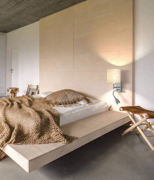 Wandleuchte 30314 Dreamer - Sandfarben/Nickelfarben, Basics, Textil/Metall (16/28cm) - Fischer & Honsel