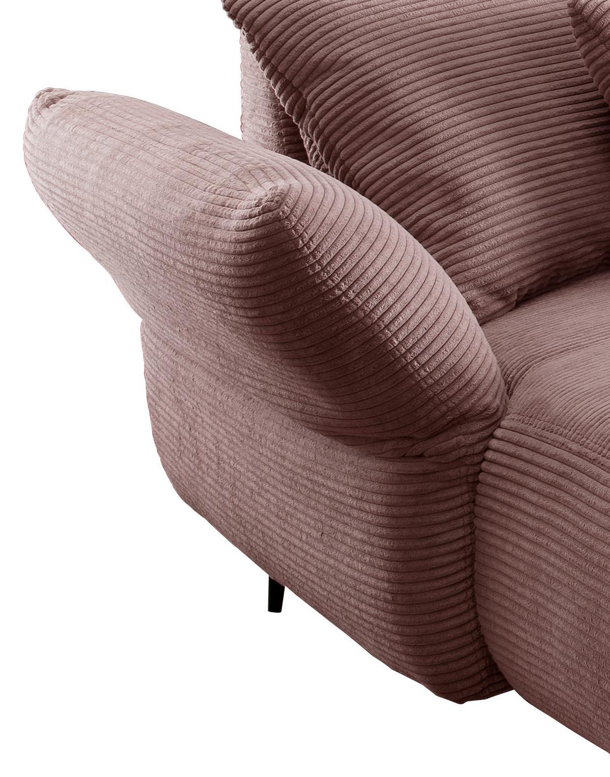 Ecksofa Vanilla Rosa S: 178/264-302 Cm - Schwarz/Rosa, Design, Textil (178/264-302cm) - Livetastic