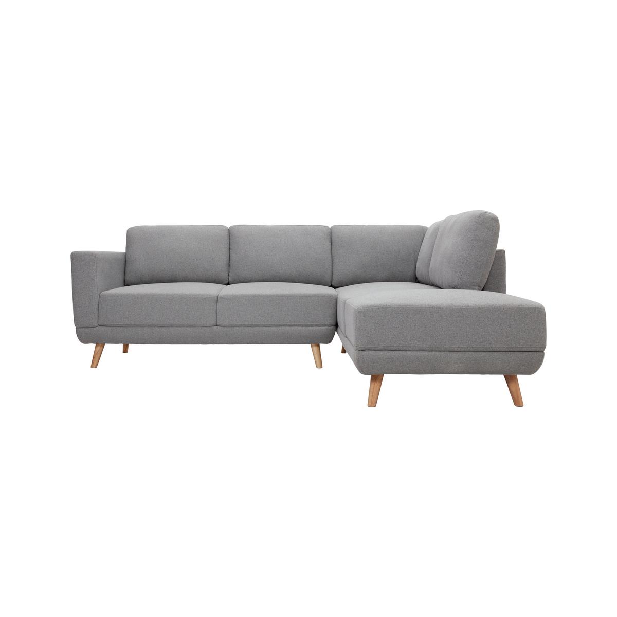 Sedací souprava KYLE šířka 242cm/162cm - šedá/přírodní barvy, Moderní, dřevo/textil (242/88/189cm) - Bessagi Home
